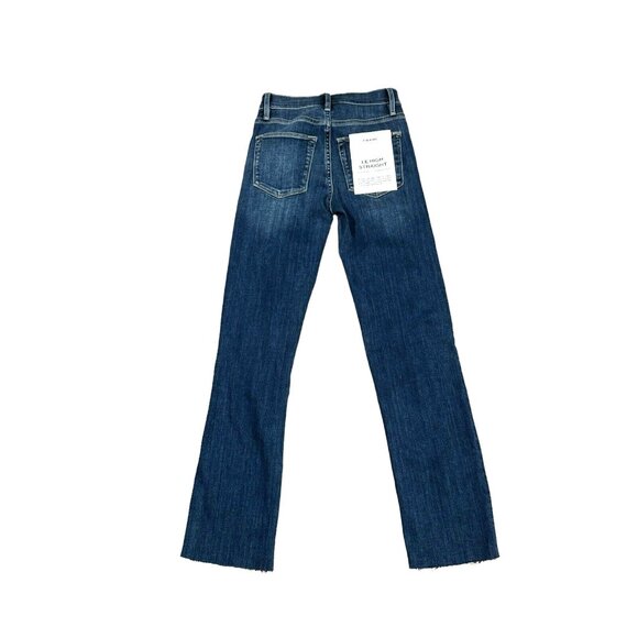 NWT Frame Denim Women's Le High Straight‎ Tulip Raw Hem Blue Jeans Sz 24 - Picture 7 of 10